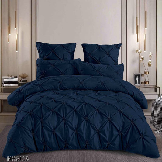 Lenjerie de pat dublu, Finetat, cu elastic, 6 piese, 100% bumbac| 0266-PV