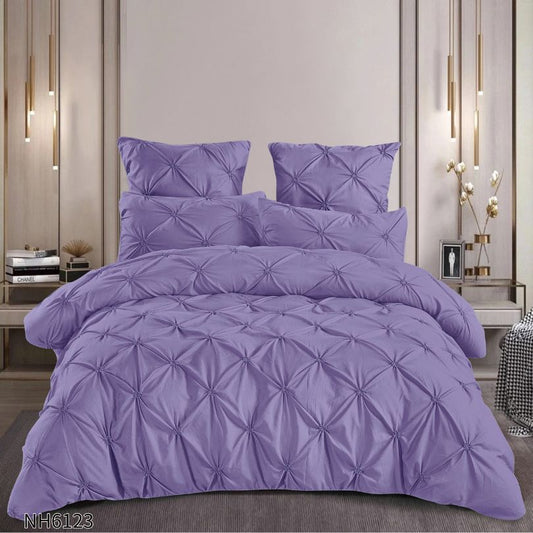 Lenjerie de pat dublu, Finetat, cu elastic, 6 piese, 100% bumbac| 0267-PV