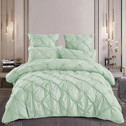 Lenjerie de pat dublu, Finetat, cu elastic, 6 piese, 100% bumbac| 0270-PV