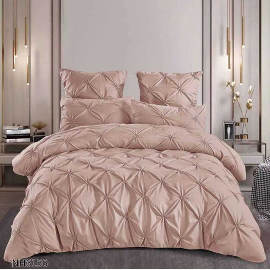 Lenjerie de pat dublu, Finetat, cu elastic, 6 piese, 100% bumbac| 0273-PV