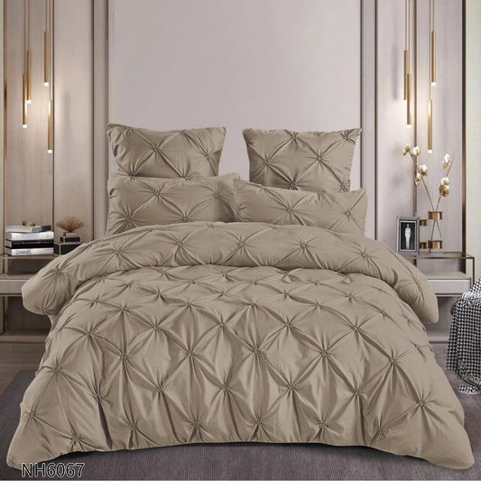 Lenjerie de pat dublu, Finetat, cu elastic, 6 piese, 100% bumbac| 0274-PV