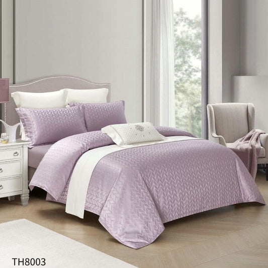 Lenjerie de pat dublu, Jacquard Finetat, cu elastic, 4 piese, 100% bumbac | 0356-PV