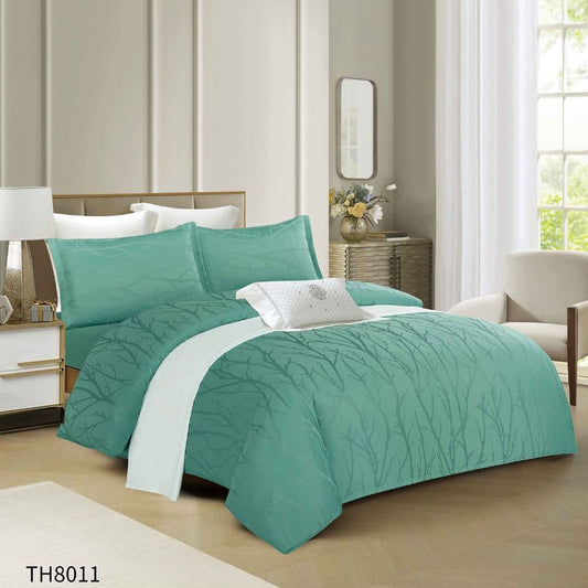 Lenjerie de pat dublu, Jacquard Finetat, cu elastic, 4 piese, 100% bumbac | 0364-PV