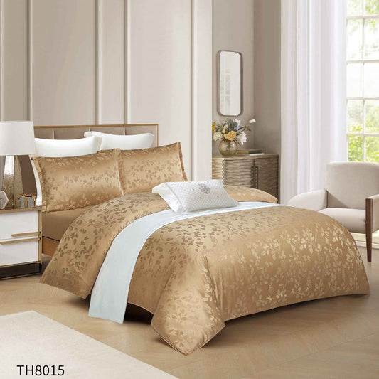 Lenjerie de pat dublu, Jacquard Finetat, cu elastic, 4 piese, 100% bumbac | 0368-PV