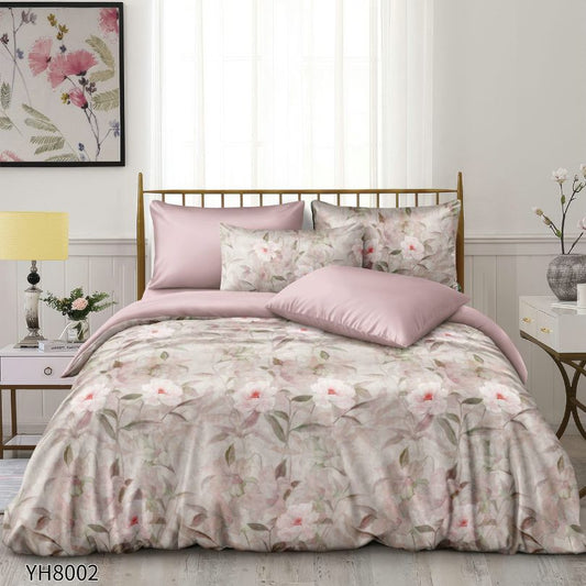 Lenjerie de pat dublu, Satin Extra Fin, cu elastic, 4 piese, 100% bumbac | 0318-PV