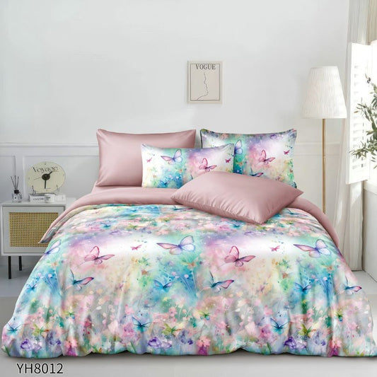 Lenjerie de pat dublu, Satin Extra Fin, cu elastic, 4 piese, 100% bumbac | 0327-PV