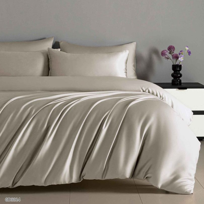 Lenjerie de pat dublu, Satin Extra Fin, cu elastic, 4 piese, 100% bumbac | 0454-PV