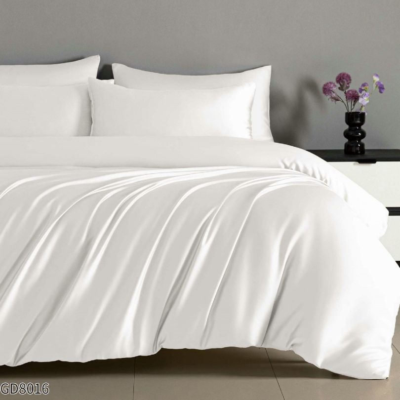 Lenjerie de pat dublu, Satin Extra Fin, cu elastic, 4 piese, 100% bumbac | 0455-PV