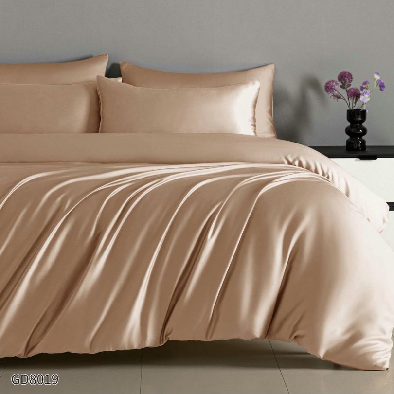 Lenjerie de pat dublu, Satin Extra Fin, cu elastic, 4 piese, 100% bumbac | 0457-PV