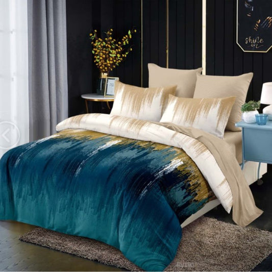 Lenjerie de pat dublu finet, 6 piese, 100% bumbac, fara elastic | 0287-PV