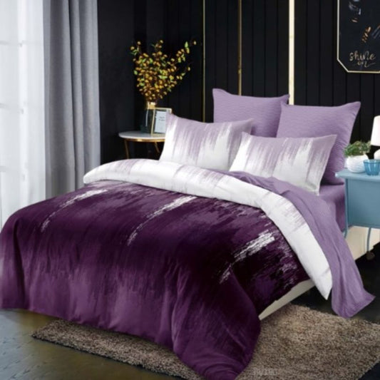 Lenjerie de pat dublu finet, 6 piese, 100% bumbac, fara elastic | 0289-PV