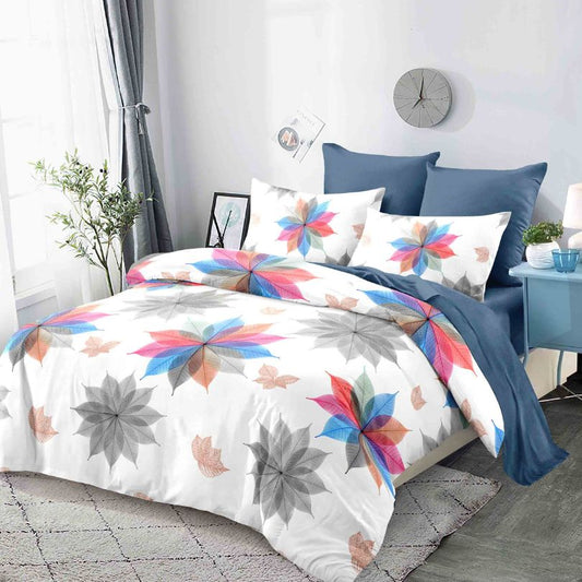 Lenjerie de pat dublu finet, 6 piese, 100% bumbac, fara elastic | 0295-PV