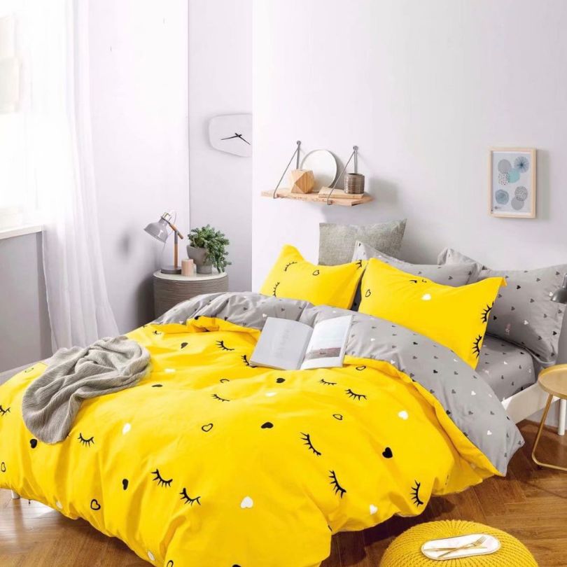 Lenjerie de pat finet, 6 piese, confort absolut si aspect elegant pentru dormitor| 2128-J