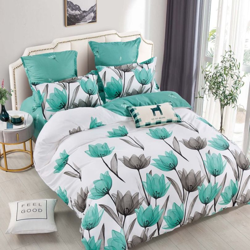 Lenjerie de pat finet, 6 piese, confort absolut si aspect elegant pentru dormitor| 2131-J 
