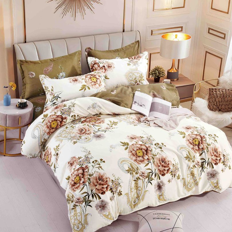 Lenjerie de pat finet, 6 piese, confort absolut si aspect elegant pentru dormitor| 2134-J 