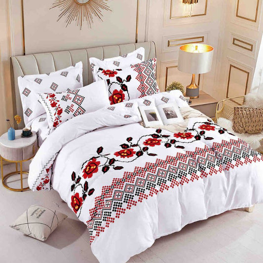 Lenjerie de pat finet, 6 piese, confort absolut si aspect elegant pentru dormitor| 2137-J 