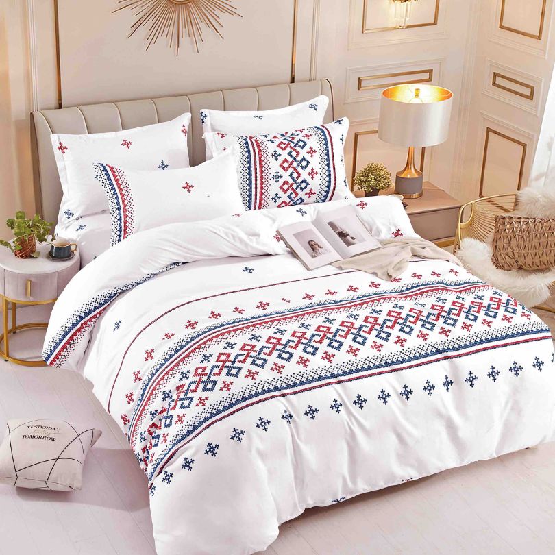 Lenjerie de pat finet, 6 piese, confort absolut si aspect elegant pentru dormitor| 2138-J