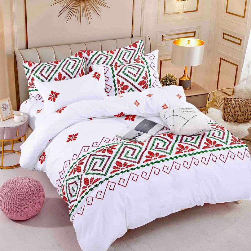 Lenjerie de pat finet, 6 piese, confort absolut si aspect elegant pentru dormitor| 2139-J 