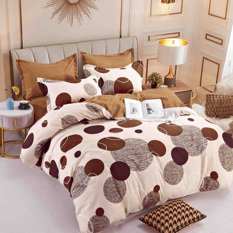 Lenjerie de pat finet, 6 piese, confort absolut si aspect elegant pentru dormitor| 2141-J 