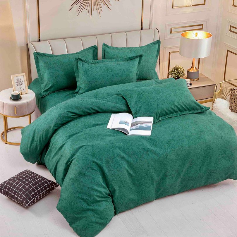 Lenjerie de pat finet, 6 piese, confort absolut si aspect elegant pentru dormitor| 2143-J