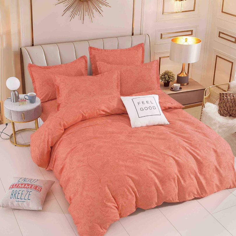 Lenjerie de pat finet, 6 piese, confort absolut si aspect elegant pentru dormitor| 2149-J 