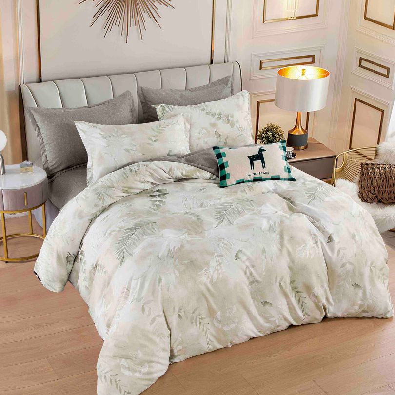 Lenjerie de pat finet, 6 piese, confort absolut si aspect elegant pentru dormitor| 2154-J 