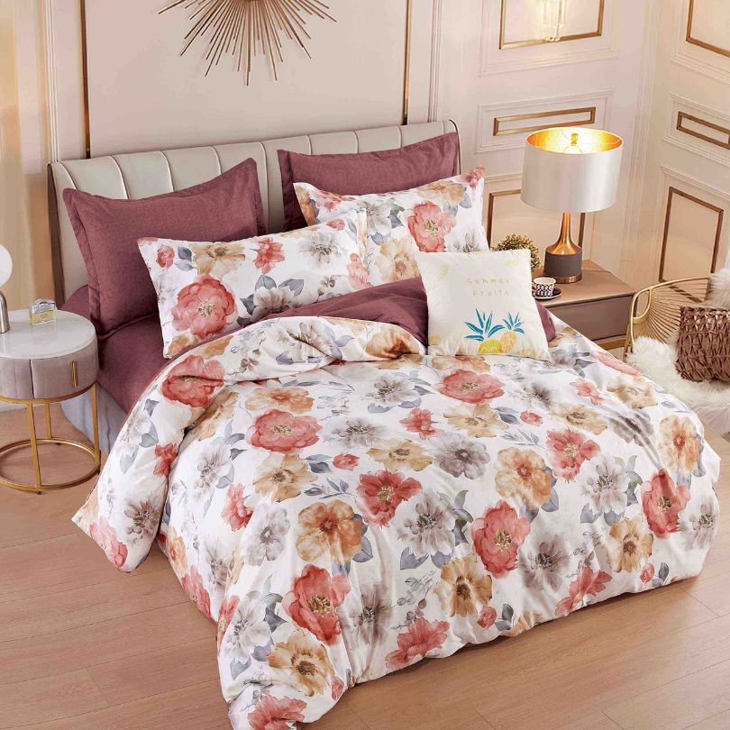 Lenjerie de pat finet, 6 piese, confort absolut si aspect elegant pentru dormitor| 2155-J