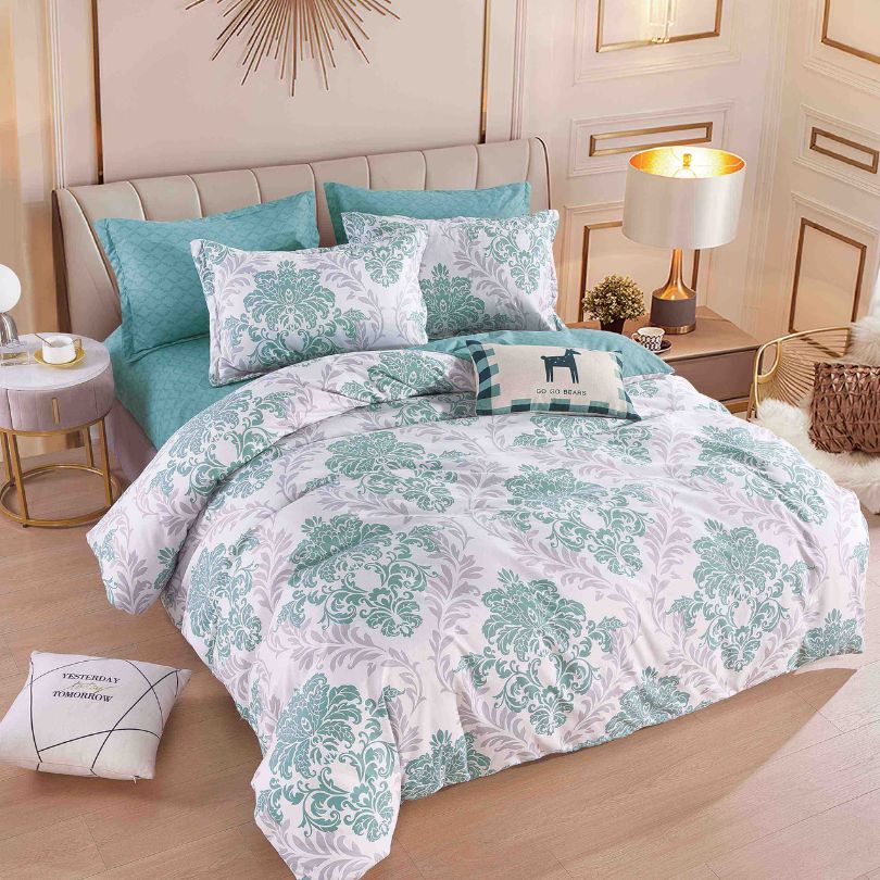 Lenjerie de pat finet, 6 piese, confort absolut si aspect elegant pentru dormitor| 2157-J 