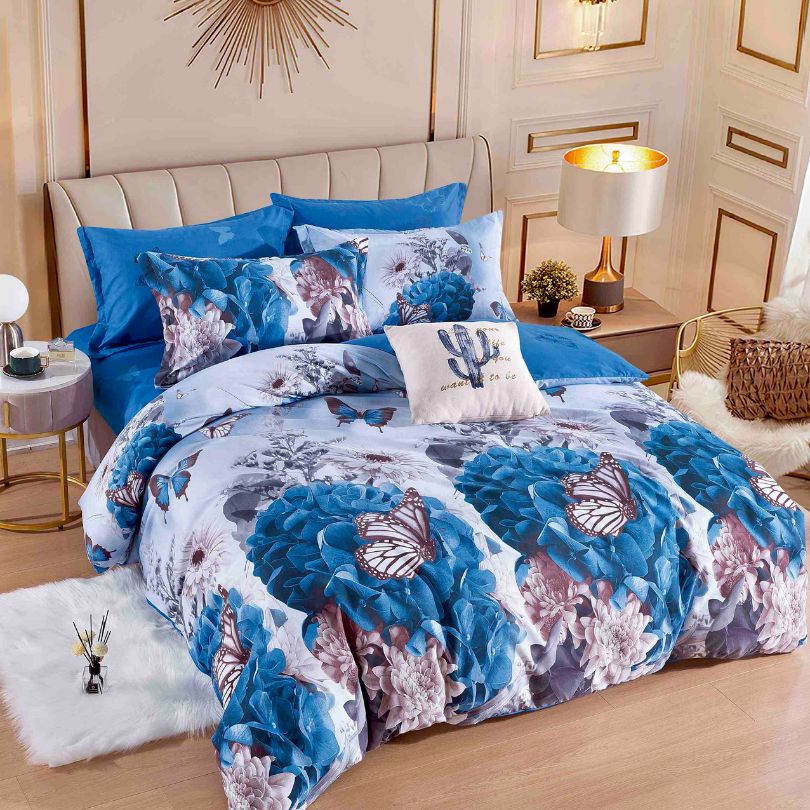 Lenjerie de pat finet, 6 piese, confort absolut si aspect elegant pentru dormitor| 2159-J