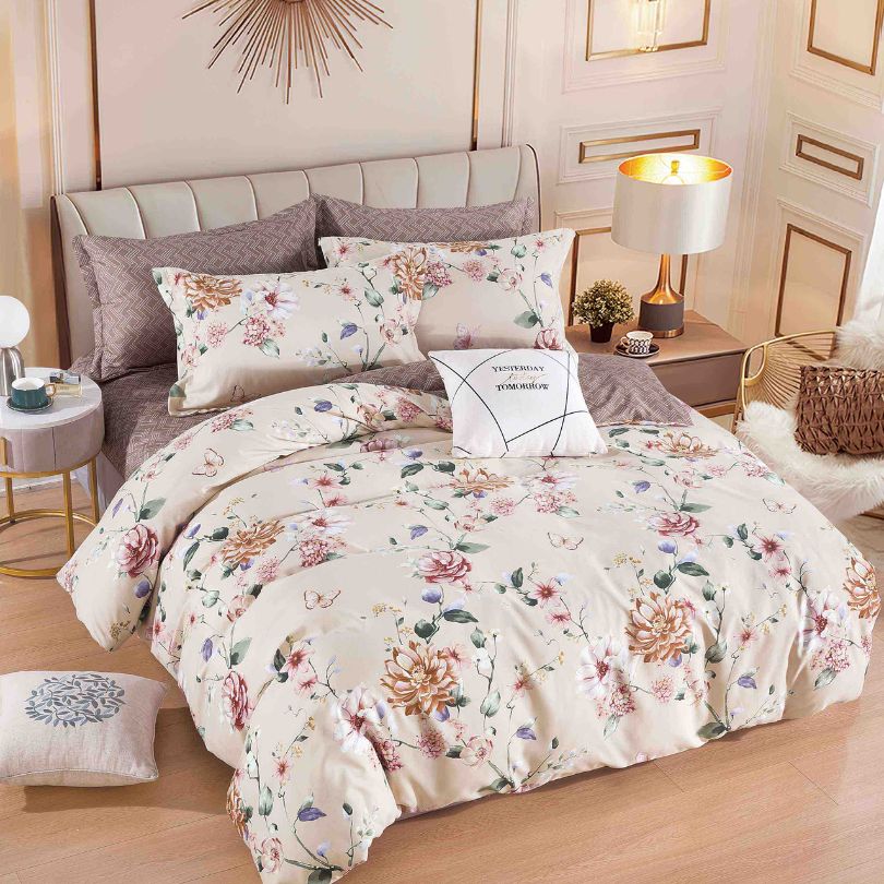 Lenjerie de pat finet, 6 piese, confort absolut si aspect elegant pentru dormitor| 2160-J 