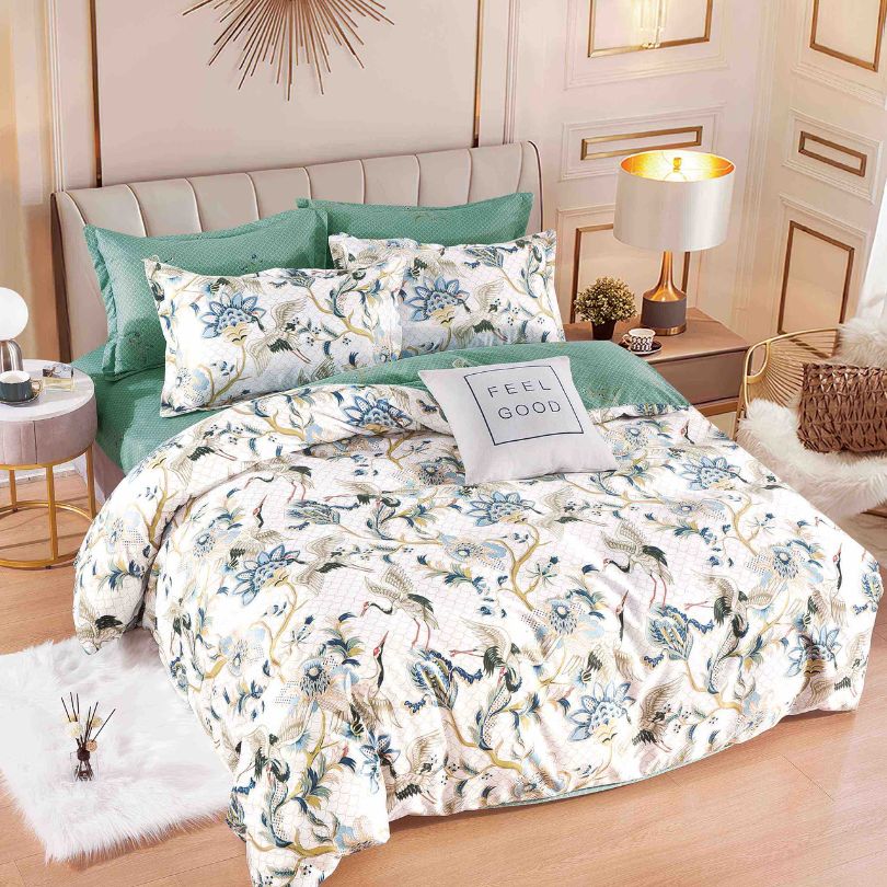 Lenjerie de pat finet, 6 piese, confort absolut si aspect elegant pentru dormitor| 2161-J 