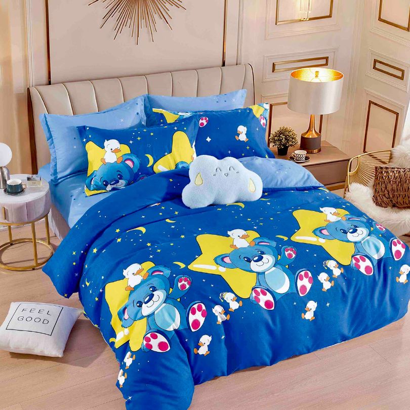 Lenjerie de pat finet, 6 piese, confort absolut si aspect elegant pentru dormitor| 2162-J 