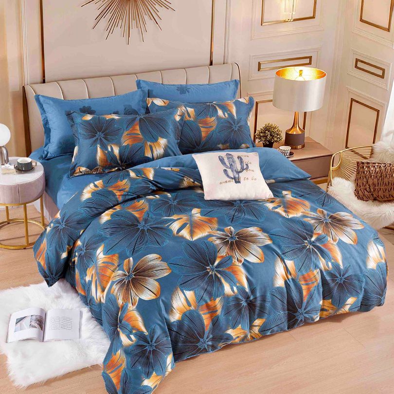 Lenjerie de pat finet, 6 piese, confort absolut si aspect elegant pentru dormitor| 2166-J 