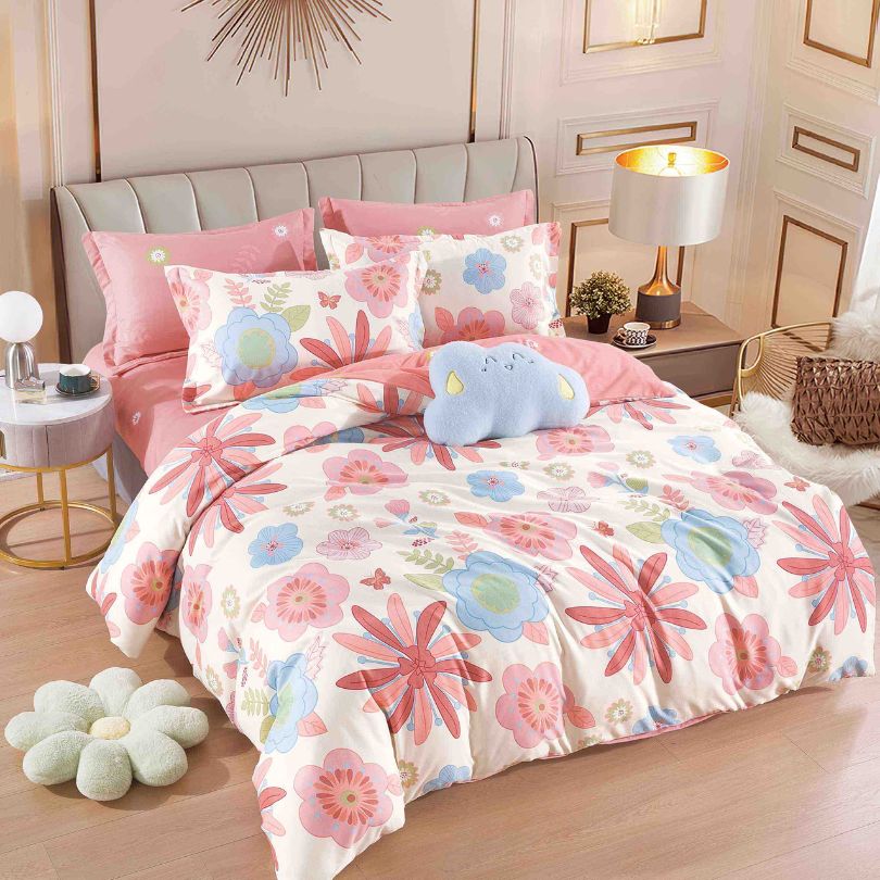 Lenjerie de pat finet, 6 piese, confort absolut si aspect elegant pentru dormitor| 2167-J 