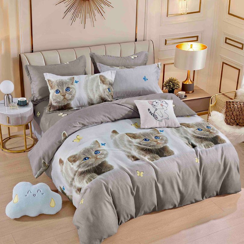 Lenjerie de pat finet, 6 piese, confort absolut si aspect elegant pentru dormitor| 2170-J 