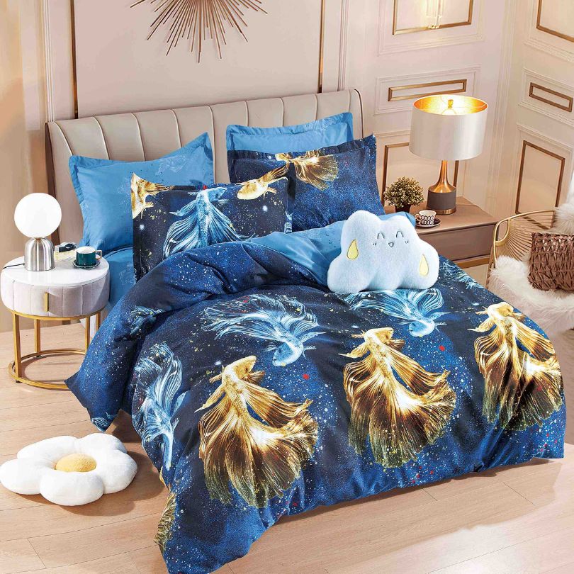 Lenjerie de pat finet, 6 piese, confort absolut si aspect elegant pentru dormitor| 2171-J