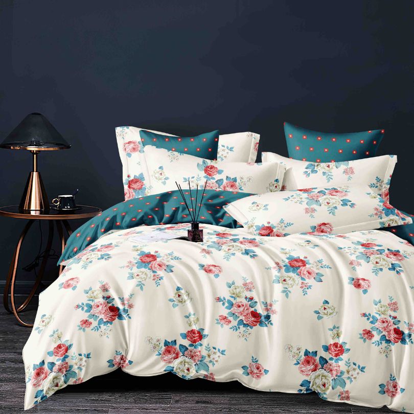 Lenjerie de pat finet, 6 piese, confort absolut si aspect elegant pentru dormitor| 2175-J 
