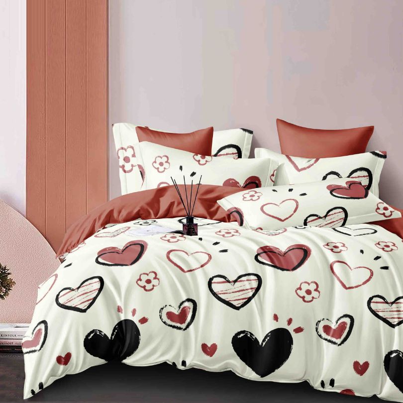 Lenjerie de pat finet, 6 piese, confort absolut si aspect elegant pentru dormitor| 2179-J 