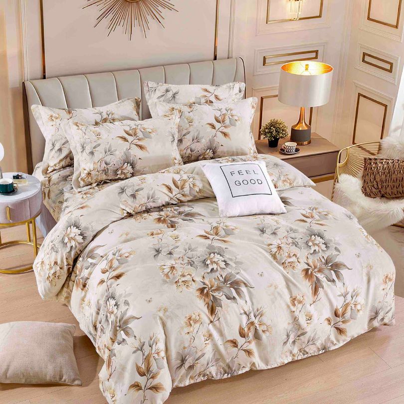 Lenjerie de pat finet, 6 piese, confort absolut si aspect elegant pentru dormitor| 2180-J 