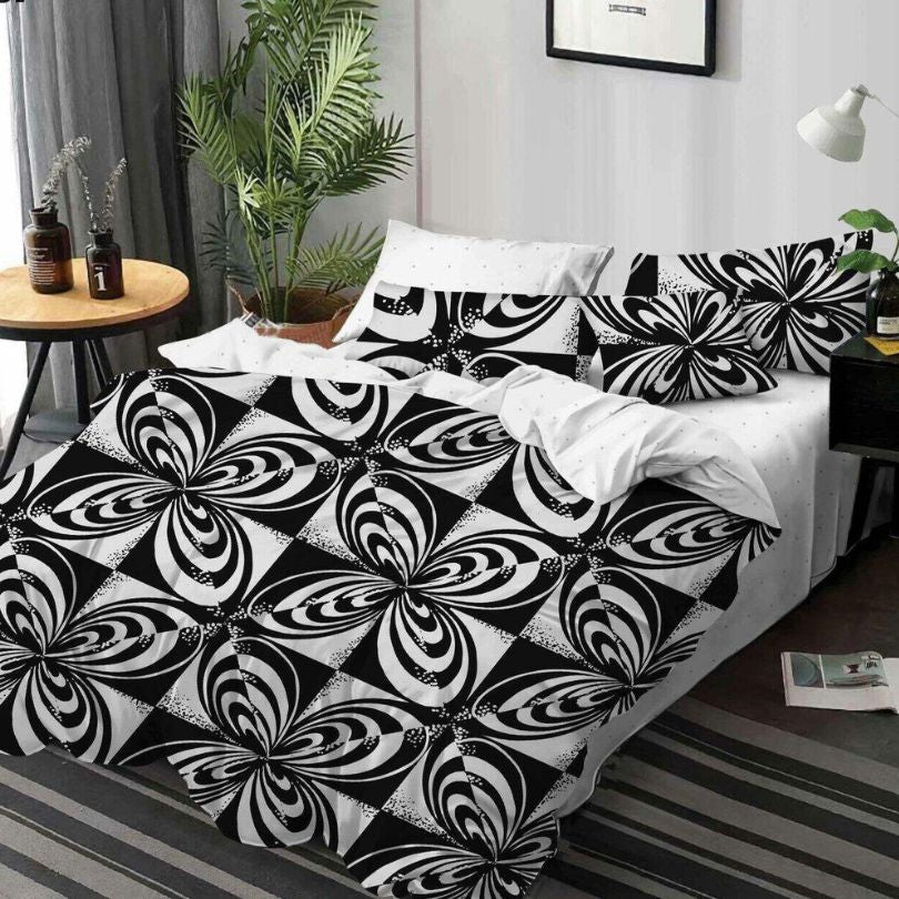 Lenjerie de pat finet 6 piese, eleganta, atingere catifelata si stil modern | 1399-SEP 