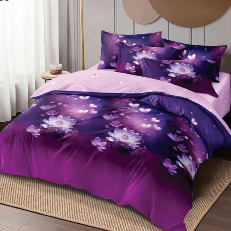 Lenjerie de pat finet 6 piese, eleganta, atingere catifelata si stil modern | 1414-SEP 