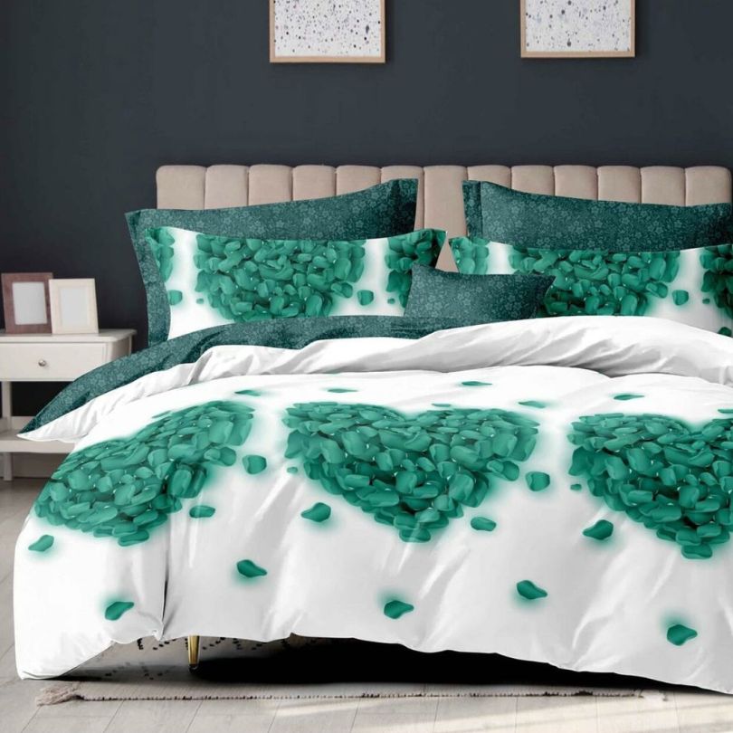 Lenjerie de pat finet 6 piese, eleganta, atingere catifelata si stil modern | 1437-SEP 