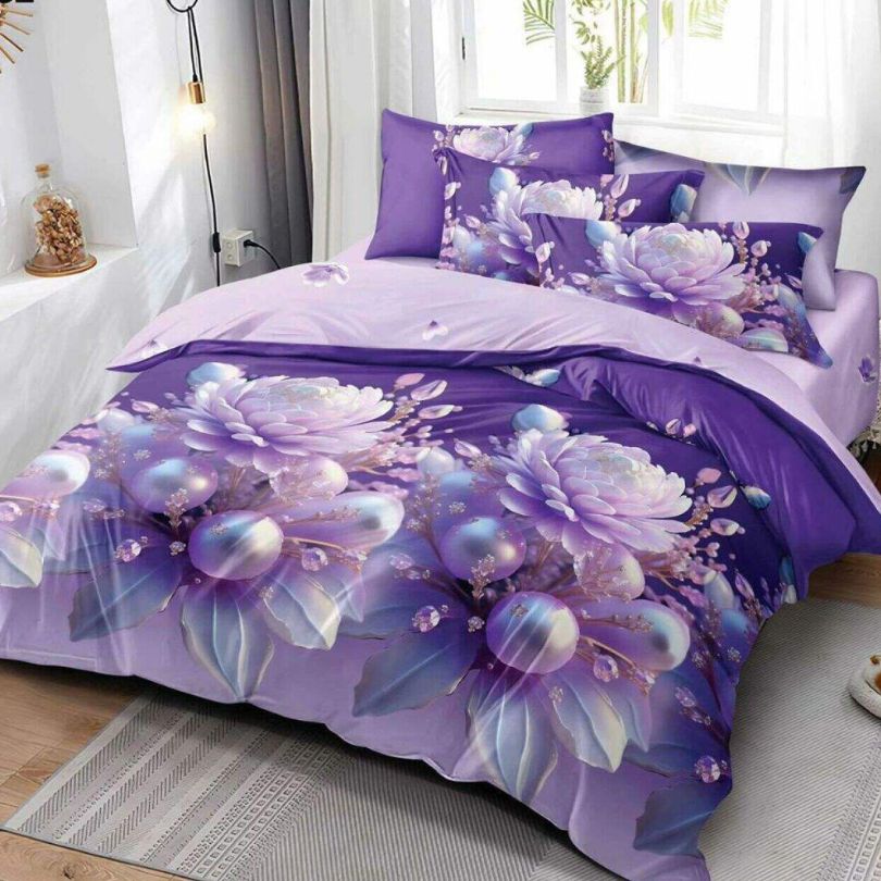 Lenjerie de pat finet 6 piese, eleganta, atingere catifelata si stil modern | 1442-SEP