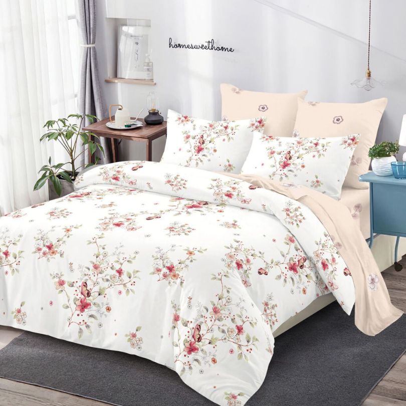 Lenjerie de pat finet 6 piese, eleganta, atingere catifelata si stil modern | 1444-SEP