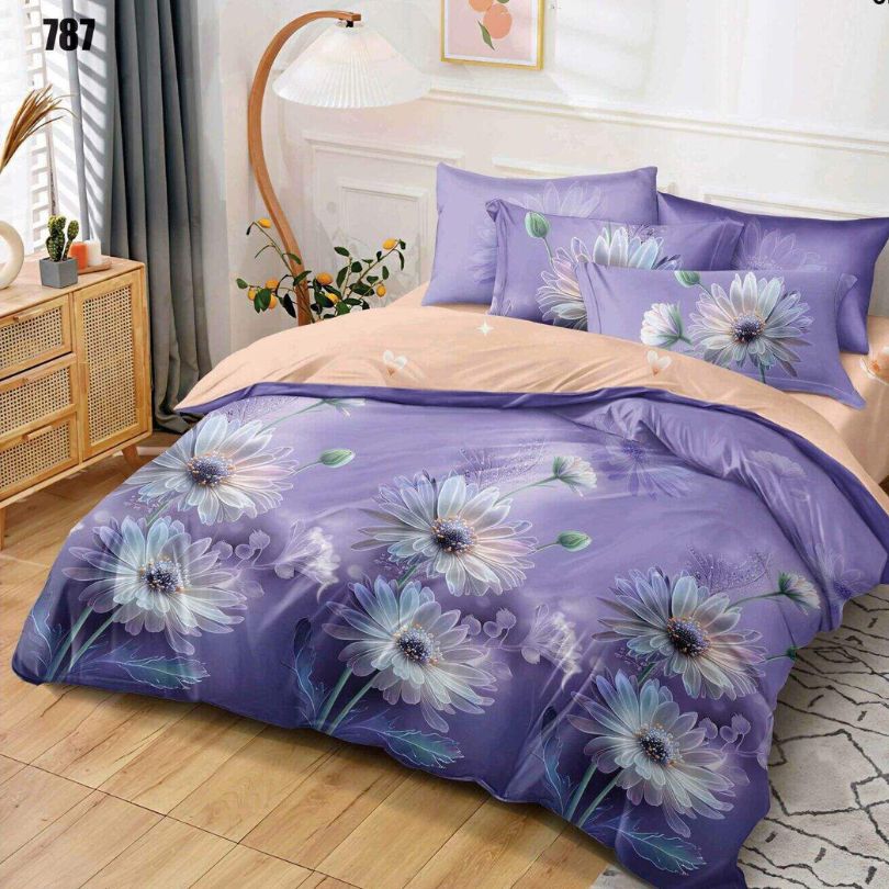 Lenjerie de pat finet 6 piese, eleganta, atingere catifelata si stil modern | 1447-SEP 
