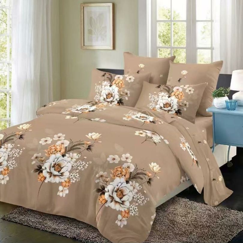 Lenjerie de pat finet 6 piese, eleganta, atingere catifelata si stil modern | 1494-SEP