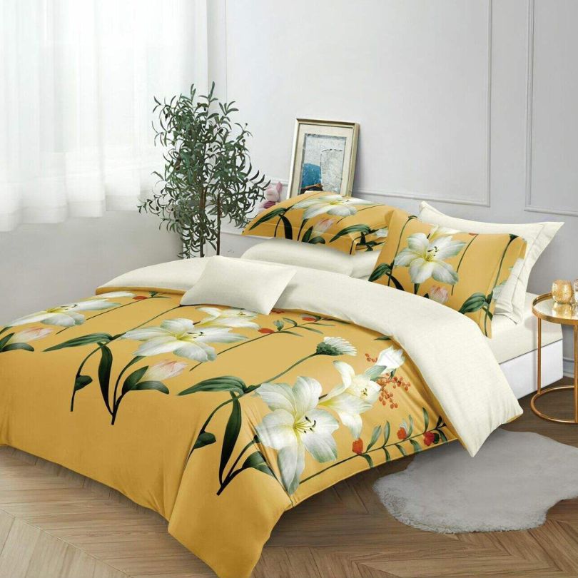 Lenjerie de pat finet 6 piese, eleganta, atingere catifelata si stil modern | 1537-SEP 