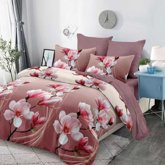 Lenjerie de pat finet cu elastic, 6 piese, ultra moale și modernă | 3933-CV