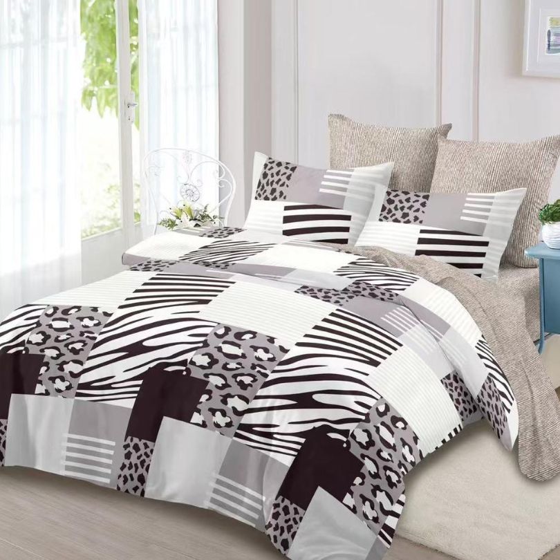 Lenjerie de pat finet cu elastic, 6 piese, ultra moale și modernă | 3938-CV