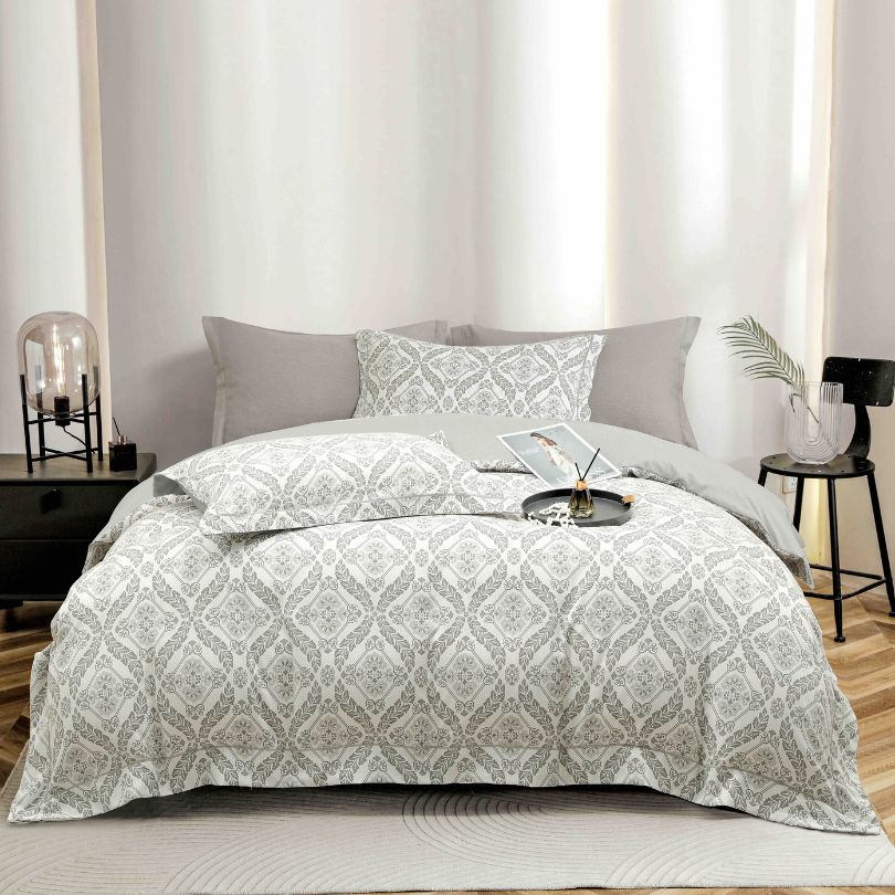 Lenjerie de pat finet lux, 6 piese, ultra moale, cu elastic, confort premium | 2518-J